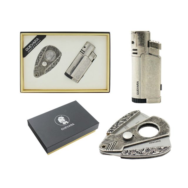 Luxury Cigar Cutter and Cigar Lighter Gift Set